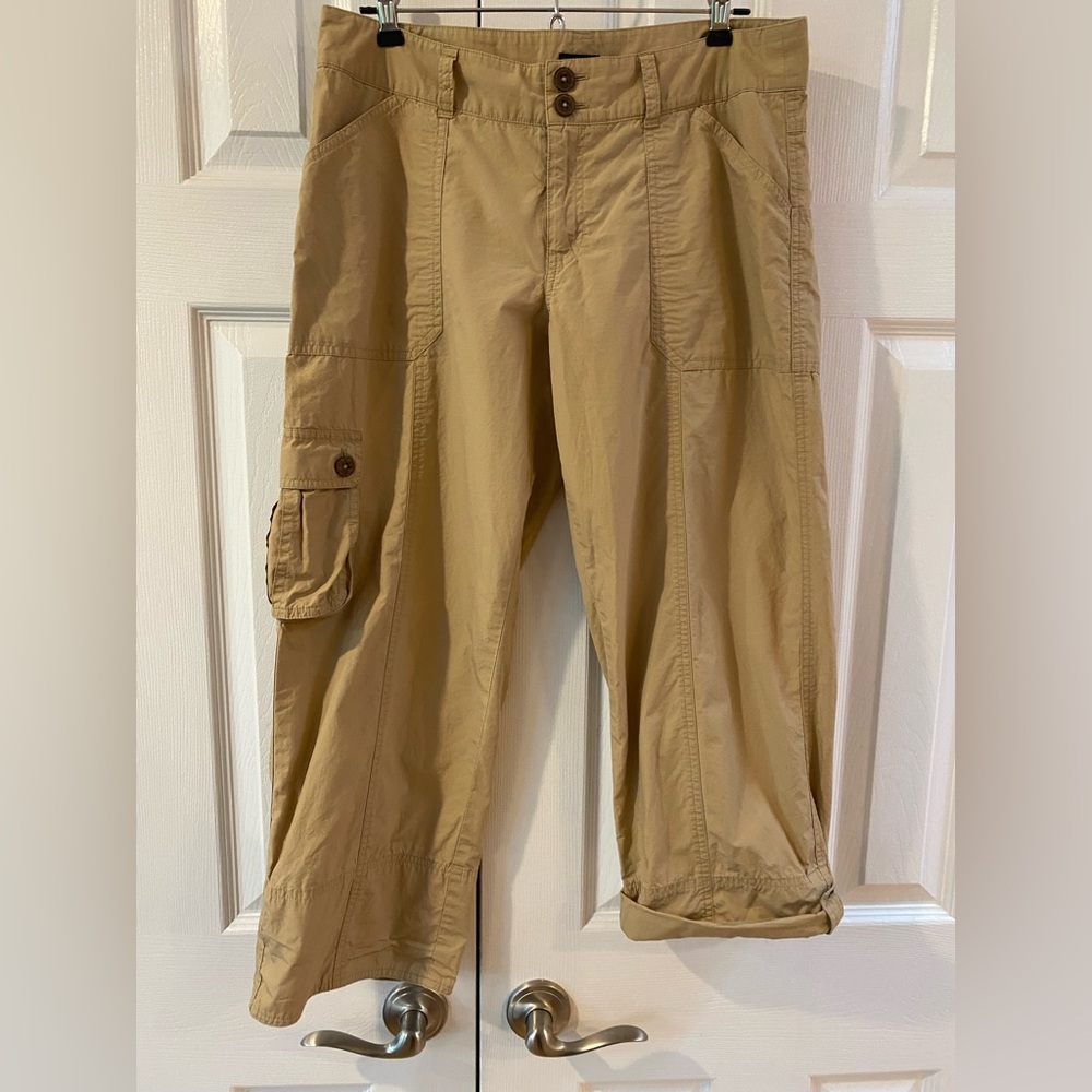 Patagonia Tan Super Cali Cargo Cotton Low Rise Cropped Pants Size 8